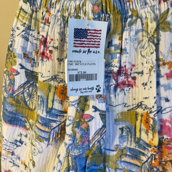 CMC Click NWT “Bicycle Pants” XS Cotton Wide Leg Cropped High Waist Made in USA - Picture 7 of 16